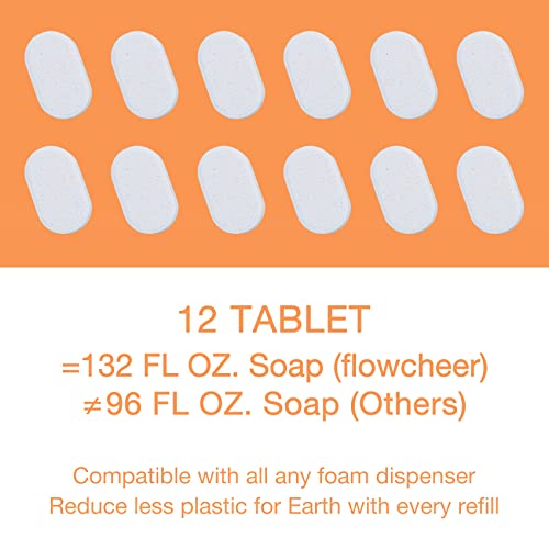 flowcheer Foaming ručni sapun tablet Refills-12 pakovanje čini 132 fl oz-narandžasti miris sapun za punjenje