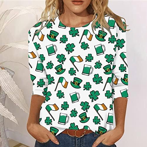 Majica za Dan Svetog Patrika žensko srce smiješna posada vrat prevelike Irske majice za odmor