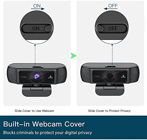 Nexigo 60fps 1080p kompleti za web kamere, N680P FHD USB web kamera sa softverskom kontrolom i poklopcem za privatnost, nadograđeno osvjetljenje Video konferencije, proširivo postolje za stativ, za Zoom / Skype / timove