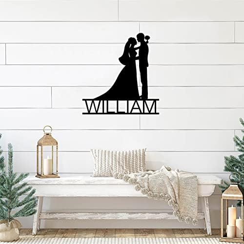 Metalni znak Prilagođeni parovi Naziv vjenčanog dekora Zbir prilagođeni laserski rez metalni zid