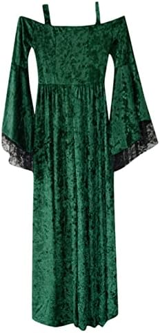 Regency haljine za žene plus veličine trubački rukav mamur i lopta sa haljinom čipke u vezu Halter haljina renesansa