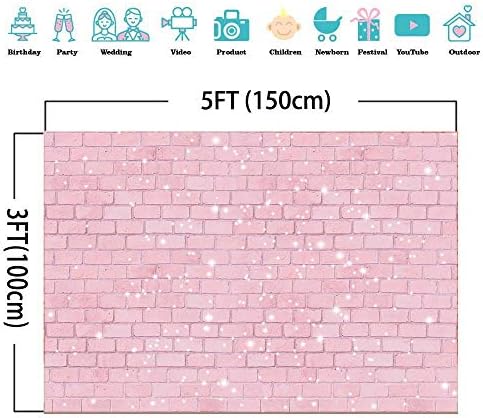 Retro Pink Glitter zid fotografija pozadina 5x3ft djevojka Happy Birthday Party Photo pozadina Baby tuš