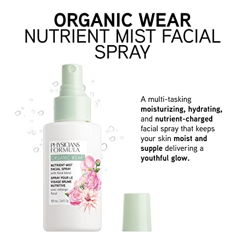 Ljekari Formula Organic Wear Nutrient Mist Sprej Za Lice, Botanički Infuziran, Odobren Dermatolog, Veganska,