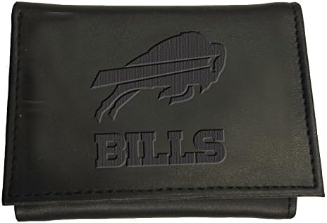 Timski sportovi America NFL Buffalo Bills crni novčanik | Trostruki / zvanično licencirani logo sa žigom / napravljen od kože / Organizator novca i kartica / Poklon kutija uključena