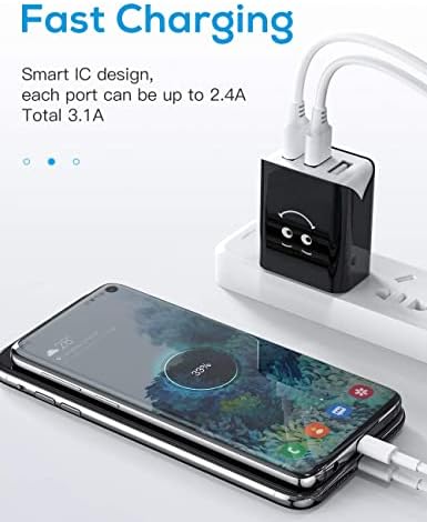 USB zidni Punjač, nadograđeni UL certificirani 3-Paket 3-Port 3.1 a blok za punjenje USB plug Cube kompatibilan za iPhone 11 / Xs / XS Max / XR / X/8/7/6/Plus, iPad Air / Mini, Galaxy10/9/8/7, Note9 / 8,Nexus i više
