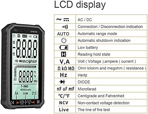 Walnuta digitalni multimetar 4.7in LCD DC / AC strujni napon mjerenje kapaciteta za mjerenje otpornosti mjerenje