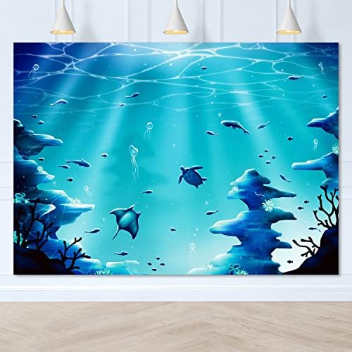 5x7 ft tkanina plava ispod mora pozadina za okeansku zabavu dekoracija Baby Shark Mala sirena
