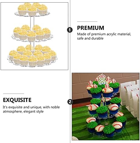 CAPPYAMI metalni nosači 3-ratni akrilni cupcake postolje za voćne ploče Torte držač stalak za stalak za grickalice slatkiši za švedsku toranj za venčanje za rođendan za rođendan Držač nakita