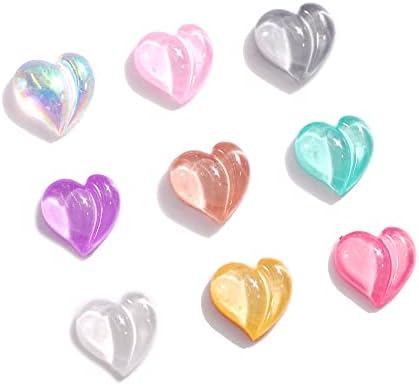 8mm Nail Art Peach Heart Rhinestone 20 komada 3D Flatback Resin Candy boje kristalno transparentni slatki ukrasi za manikir -