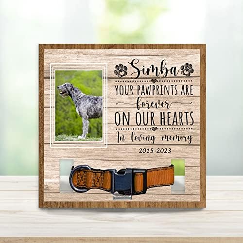 Otisci vaših šapa zauvijek su u našim srcima, personalizirani držač ovratnika irskog vučjeg psa, znak ovratnika
