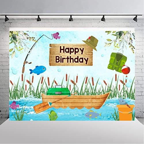 Lofaris Sretan rođendan pozadina bazen tema Idemo ribolov party dekoracija 1st 2nd pozadina djevojke dječaci
