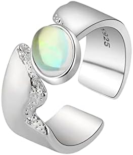 2023 Novi prsten od čvorova srebrni mjesec prsten podesiv rainbow moon prsten sintetički otvoreni prsten nakit