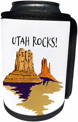 3Droza Utah pustinjski pejzaž sa crvenim stijenama i tekstom - može hladnija boca
