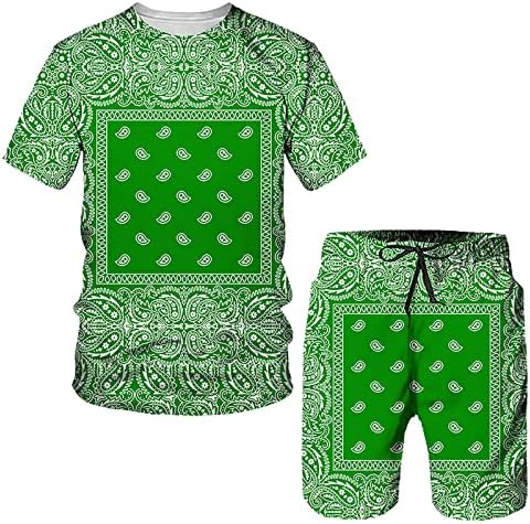 Bmisegm odijela za muškarce muško brzo suho 3d odijelo s kratkim rukavima kratke hlače za plažu Tropical Hawaians sportski šorc za tijelo