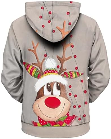 Ženski božićni pulover Duks slatki smiješni duksevi casual tiskani kangaroo džepni kapuljač