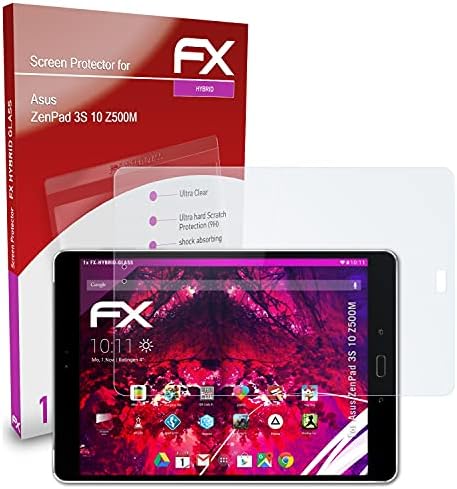 atFoliX zaštitni Film od plastičnog stakla kompatibilan sa Asus ZenPad 3s 10 Z500M zaštitom od stakla, 9h Hybrid-Glass