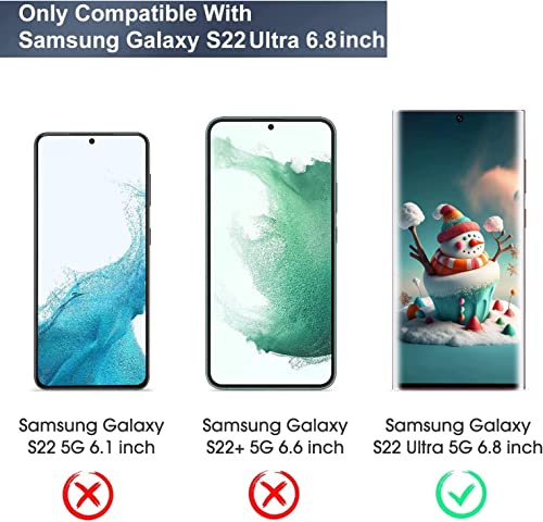 AHYBZN [2+2 Pack] Galaxy S22 Ultra Zaštita ekrana, 9h kaljeno staklo, ultrazvučna podrška za otisak prsta, 3D zakrivljena, HD Clear Scratch otporna za Samsung Galaxy S22 Ultra 5G stakleni zaštitnik ekrana