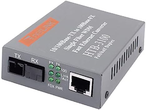 X-DREE Single WDM 25km Fast Ethernet 10/100 Konverter vlakana W AC/DC Adapter(Convertidor de fibra 10/100 Fast Ethernet 10/100 de WDM único con adaptador de CA / CC