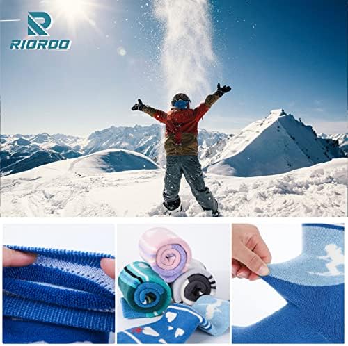 Riooo Kids Ski Skice Merino vuna, 2/3 para Zimske tople termalne čarape, Skijanje Čarapa za snegu za dječake