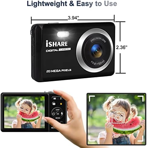Digitalni fotoaparat 1080p FHD 20MP Mala kamera za djecu, sa 2,8 inčnim LCD ekranom i 8x digitalnim