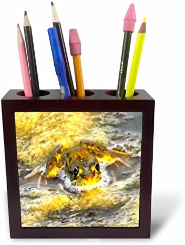 3drose žaba umjetnost plivanje u žutoj i sivoj - držači za olovke