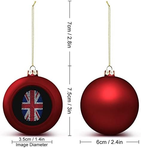 UK Finger Print Božić Ornamenti lopte Shatterproof božićno drvo ukrasi viseća Lopta ukrasi privjesci