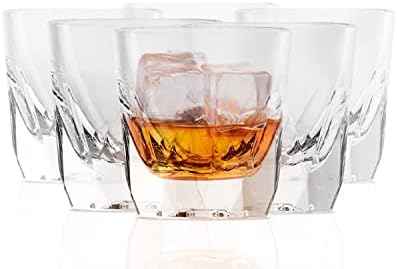 KooK Cortado stakleni Set, duple čašice, za ispijanje espressa, viskija Burbona, viskija i sokova. Male čaše za piće, prozirno stakleno posuđe, pogodno za pranje u mašini za sudove, 4 oz, Set od 6 komada