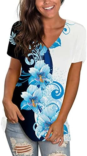 Najveća košulja za djevojke Jesen Ljeto kratki rukav meka udobna odjeća duboka v vrat pamuk grafički salon