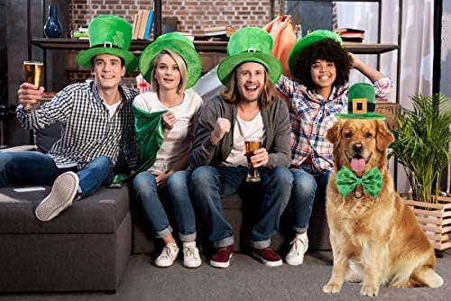 Novac za kućnog ljubimca Saint Patrick - Green Dog Top Hat i 2pcs Shamrock Pas Saint Patrickov kravatni