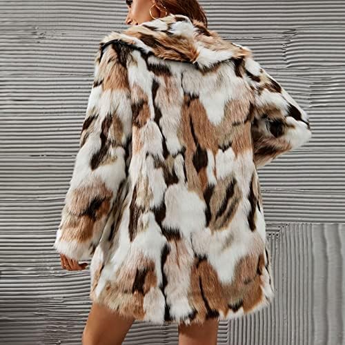 Tunuskat ženski zimski kaput FAUX krzna jakna Modni blok u boji plus veličina krznenog kaputa