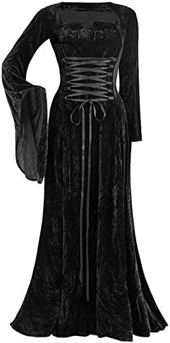 LEKPCIJA Srednjovjekovni kostim žene plus veličine Trubacke rukav kat Dužina Elven Haljina čipkaste