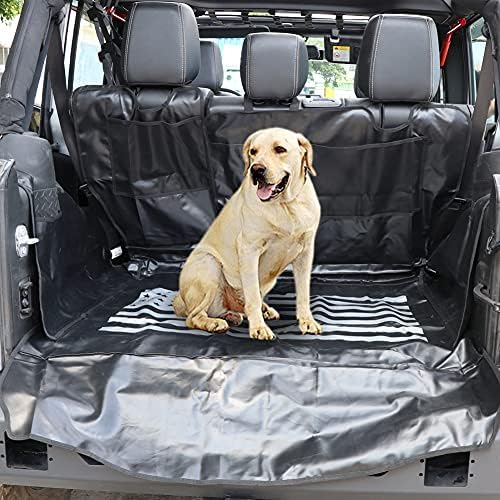 BESTAOO Dog Cargo Liner za Jeep, vodootporna Pet Dog Trunk Liner za 2007-2021 Jeep Wrangler JK JL sa 4 vrata, Heavy Duty Oxford neklizajuća zaštitna presvlaka za pseće sedište koja se može prati