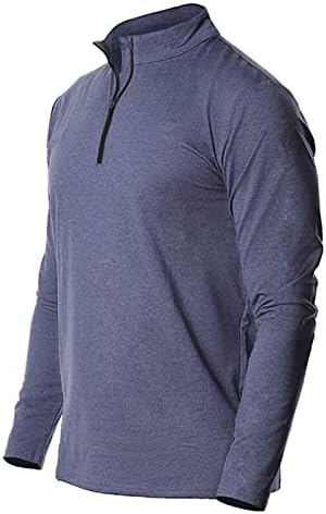 Muški atletski tromjesečje dugih rukava Zip pulover vrhovi čvrste boje brzo suho trčanje s vještinom
