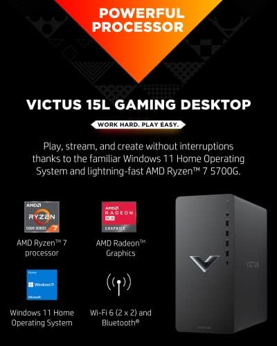 HP Victus 15L PC računar PC, AMD Ryzen 7 Procesor, AMD Radeon Graphics, 16 GB SSD, Windows 11 Početna OS, Wi-Fi 6 i Bluetooth