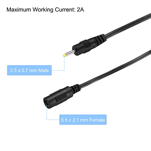 MecCanixity dc produžni kabel 5,5x2,1 mm Ženska do 4,8x1,7 mm Muška električna energija Žica kabl za utikač za LED traku CCTV, crni paket od 3