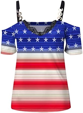 Majica bluza za teen djevojke hladno rame s kratkim rukavima čipka pamuk V izrez zip up montirajte dnevnu bluzu za nezavisnost