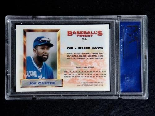 Joe Carter 1993 Topps Finest Refraktor bejzbol kartica # 94 PSA 9 metvice Blue Jays - Bejzbol kartice u obliku ploča