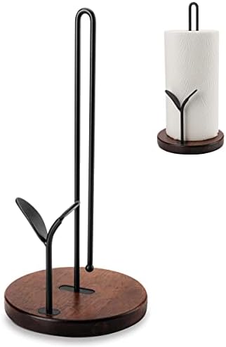 Držač papirnih ručnika Countertop, stalak za držač ručnika za drveni papir, jednostavan rustikalni držač role papira s jednom rukom za kuhinjski trpezarijski stol za uređenje doma, visoki Model jednostavan za ugradnju