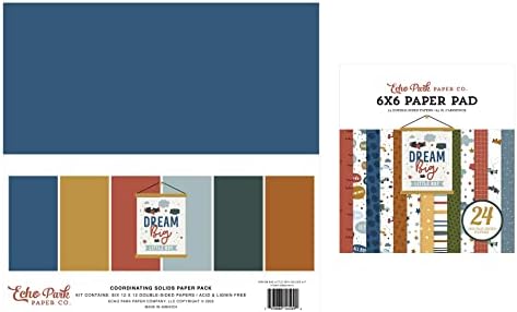 Echo Park Paper Collection Bundle: Dream Big Little Boy 12 x 12 Čvrsti papir + san Big Little Boy 6 x 6