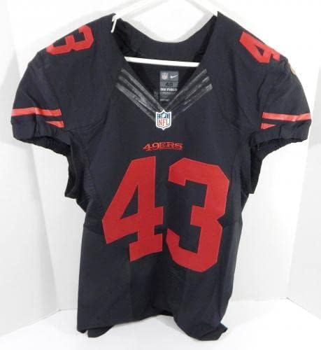 San Francisco 49ers Chris Davis # 43 Igra izdana Black Jersey Color Rush 80 - Neincign NFL igra rabljeni dresovi