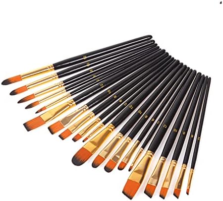 TJLSS crni drveni stup 5 kompleta vodene konorske četke najlonske farbanje četkica za umetnike Slikarstvo (boja: b, veličina