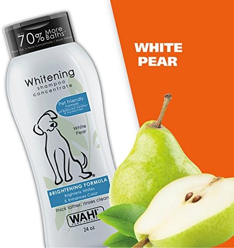 Wahl šampon za izbjeljivanje miris bijele kruške za kućne ljubimce – izbjeljivanje i kontrola mirisa životinja sa svilenkastim glatkim rezultatima za njegu prljavih pasa – 24 oz-Model 820001A