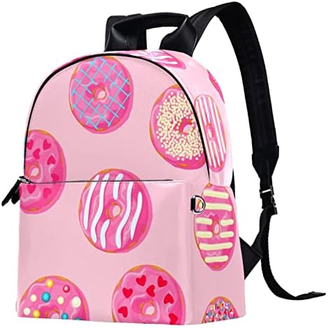 Tbouobt kožni ruksak za putovanja Lagani laptop Ležerni ruksak za žene Muškarci, Pink Donut