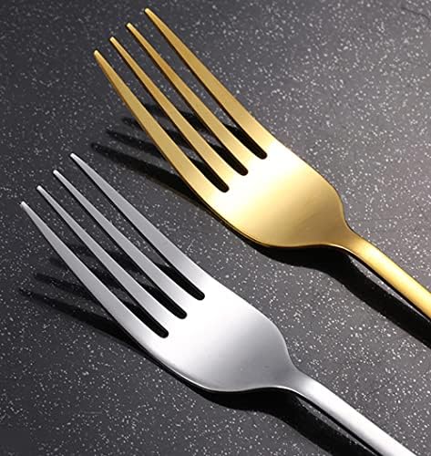 Zlatni set srebrnog posuđa za 8 Set posuđa od nehrđajućeg čelika 32 kom delikatni pribor za jelo Set posuđa uključuje noževe viljuške i kašike ogledalo polirano za kućnu kuhinju Božićno vjenčanje