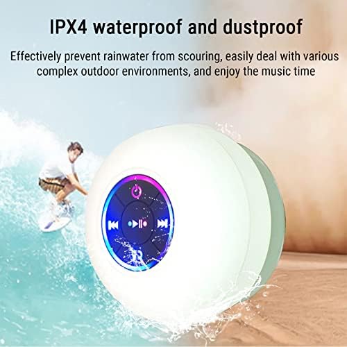 Bluetooth zvučnik za tuširanje, sa svjetlom u boji Handsfree spikerfon sa ugrađenim mikrofonom namjenska usisna čaša za tuševe Bluetooth 5.0 IPX4 vodootporan