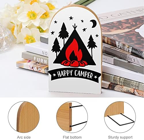 Camping Hair Don't Care book Ends za police drveni držač držača za knjige za teške knjige razdjelnik moderni dekorativni 1 par