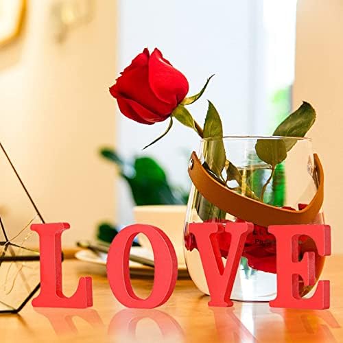 Star-Power Love Wood znak dekoracija stola crveno samostojeće ljubavno pismo središnji dio za uređenje domaćeg