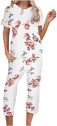 Cherla hlače postavljena ženska Ljetna jesena odjeća modne pamučne grafike Capri ravne pantalone za noge