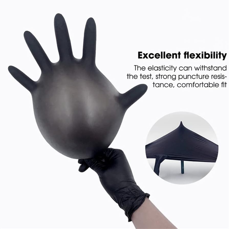 100kom jednokratne rukavice crne rukavice X-Small / S / M za čišćenje domaćinstva crtanje kuhinja pranje zaštitne rukavice crne 100kom X-Small