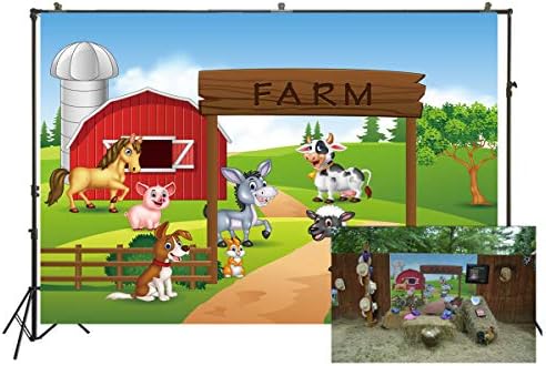 Farm Theme Photography Backdrop Crvena štala životinje Barnyard House djeca rođendan pozadina Photo Studio